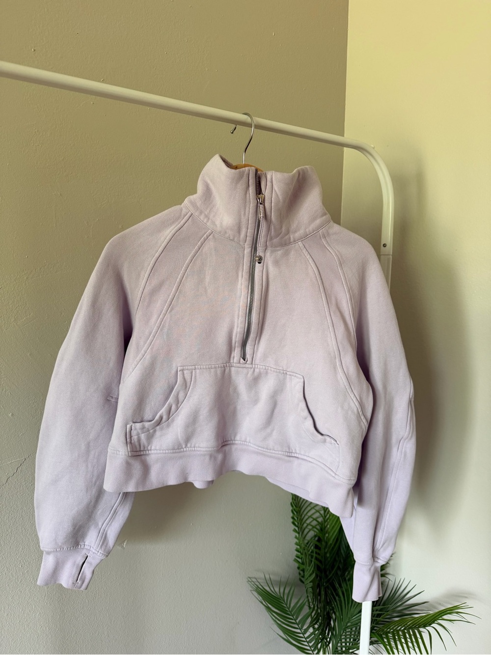 lululemon athletica Lavender Half-Zip Cropped Sweatshirt